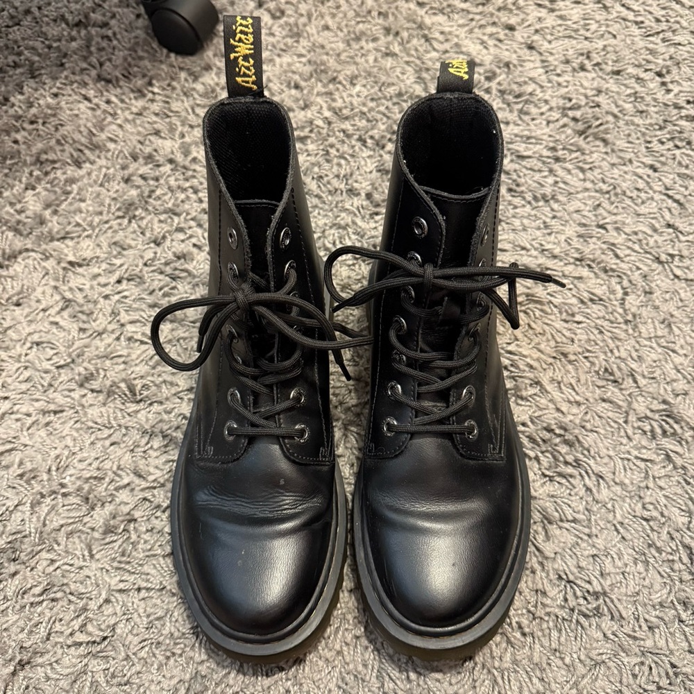 Black Dr Martens 1460 Leather Lace-Up Boots - Picture 3 of 6